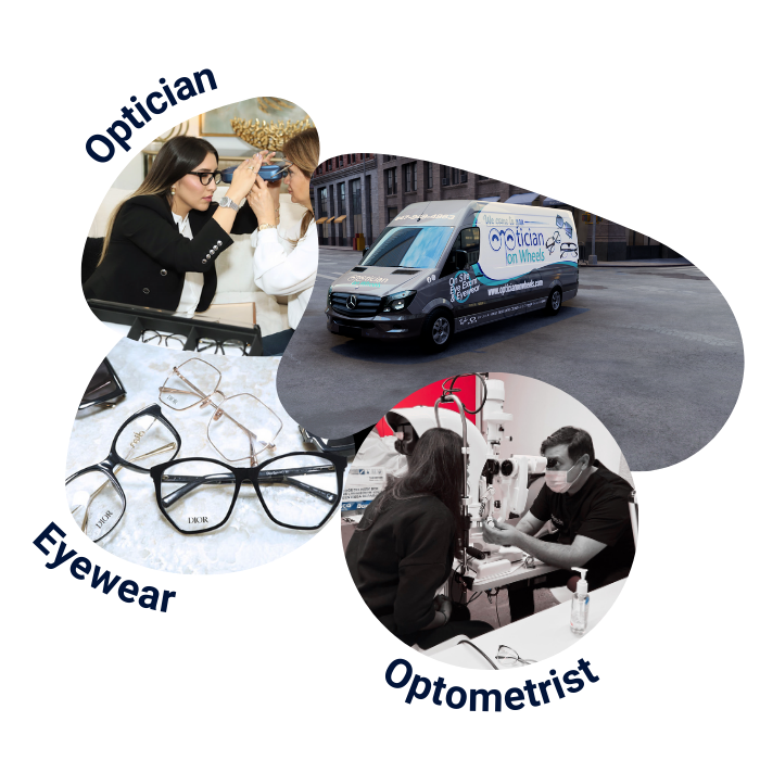 Mobile Optometrist, Mobile Optician, Mobile eyewear services